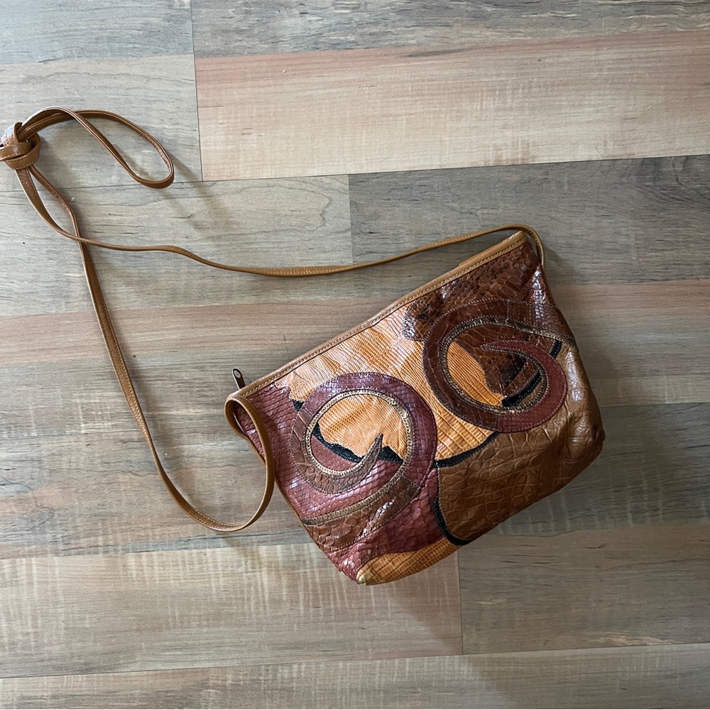 Carlos Falchi Multicolor Leather Crossbody Bag Classic Design